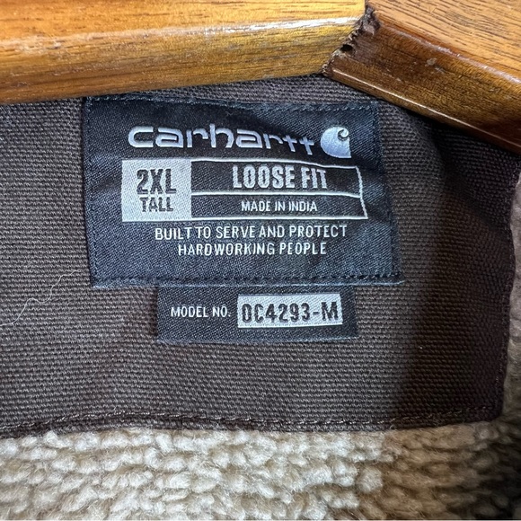 Carhartt Mens Sherpa Lined Field Jacket Dark Brown Size 2XL Tall - Picture 8 of 13